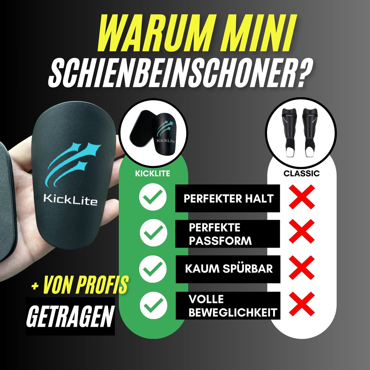 KickLite Mini-Schienbeinschoner – du spürst sie kaum